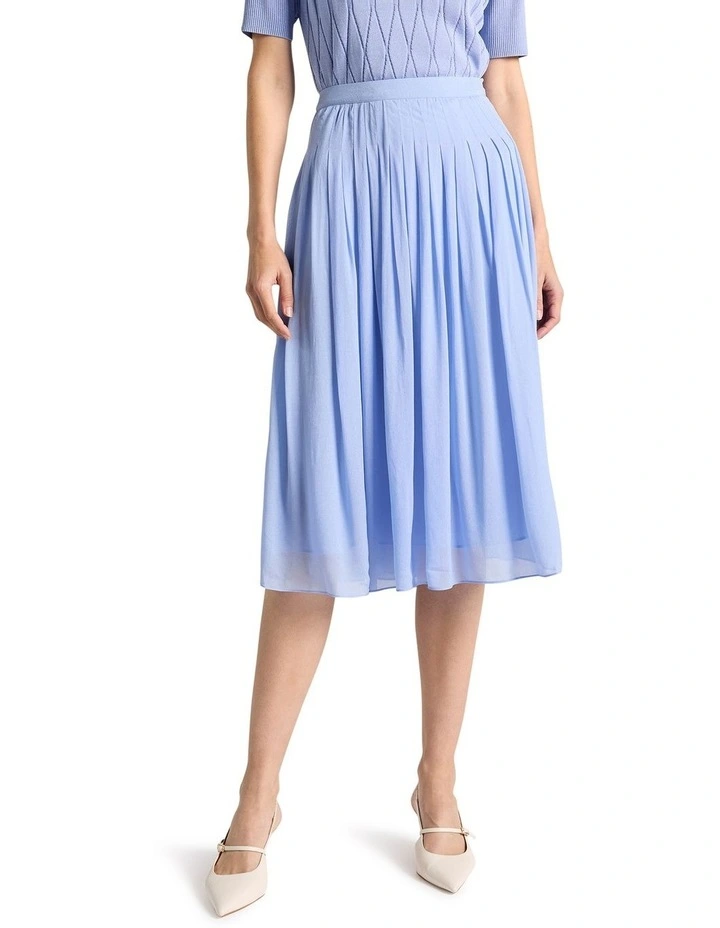 Tarnie Pleat Skirt in Cornflower Blue image 2