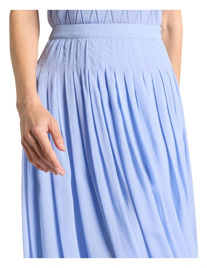 Tarnie Pleat Skirt in Cornflower Blue image 3