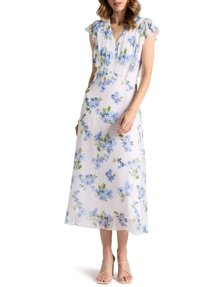 Jacinda Silk Dress in Ivory Multi image 1