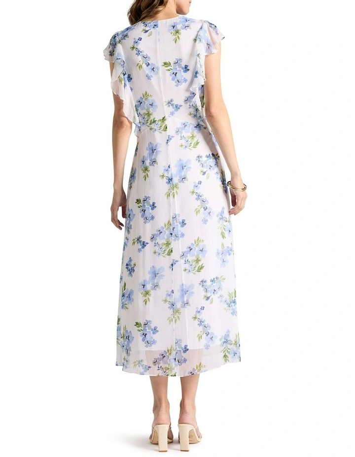 Jacinda Silk Dress in Ivory Multi image 3
