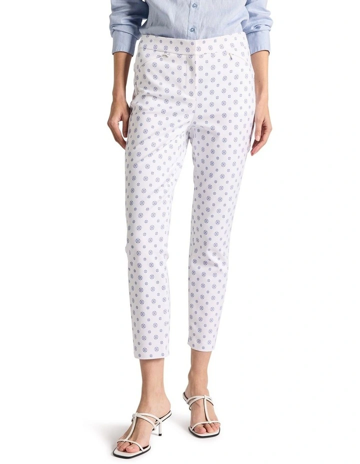 Moses Compact Cotton Pant in Cobalt Spot image 2