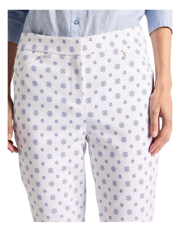 Moses Compact Cotton Pant in Cobalt Spot image 3