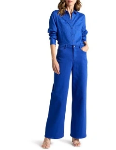 Jonah Wide Leg Jean in Cobalt