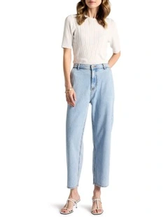 Magda Barrel Leg Jean in Light Wash