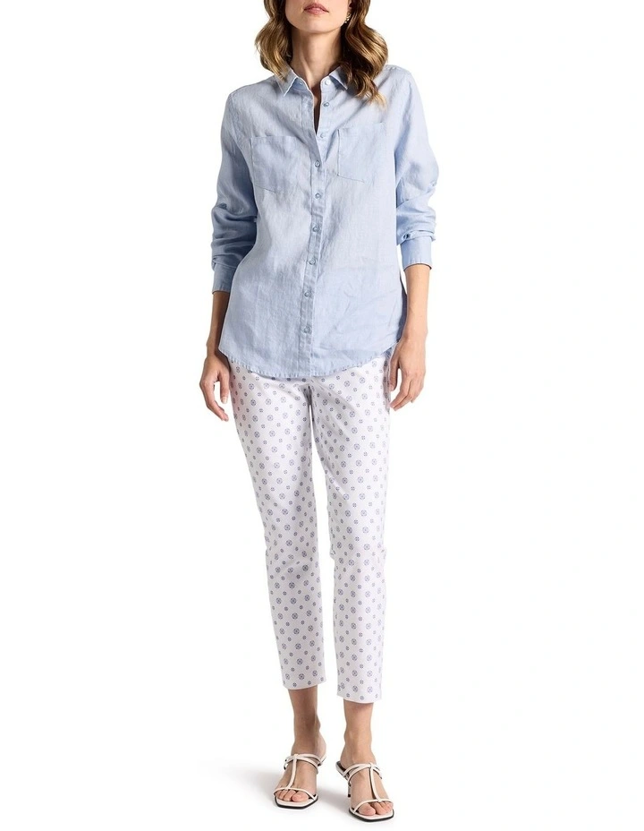 Elias Linen Shirt in Sky Blue image 2