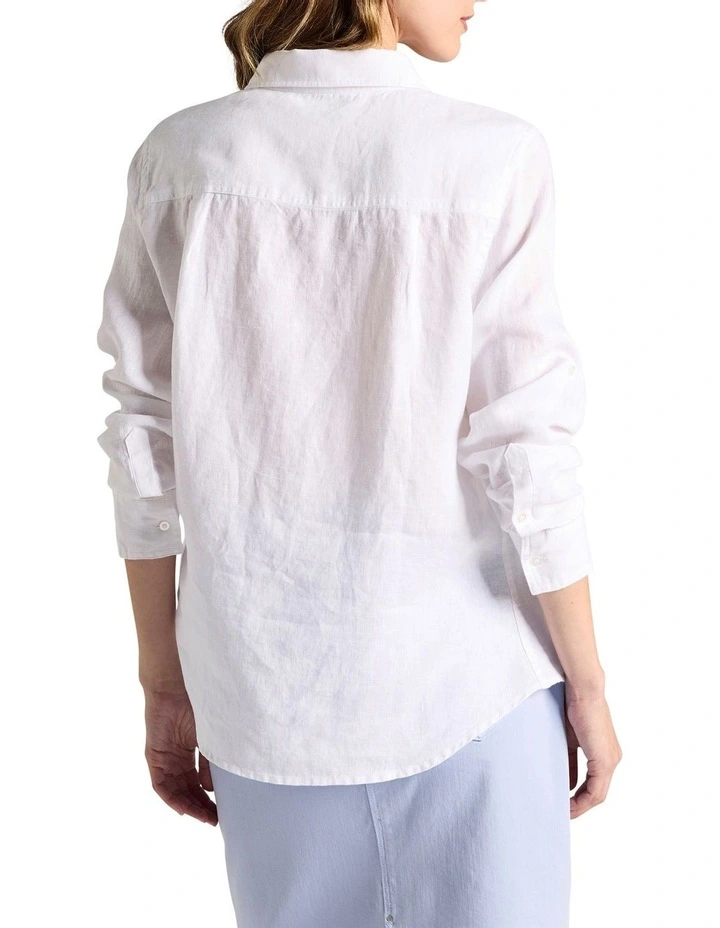 Elias Linen Shirt in White image 4