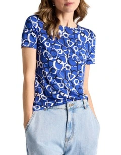 Amir Bamboo Tee in Cobalt Multi