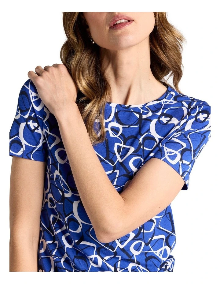 Amir Bamboo Tee in Cobalt Multi image 3