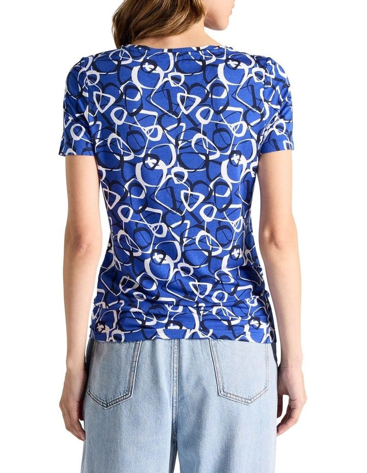 Amir Bamboo Tee in Cobalt Multi image 4