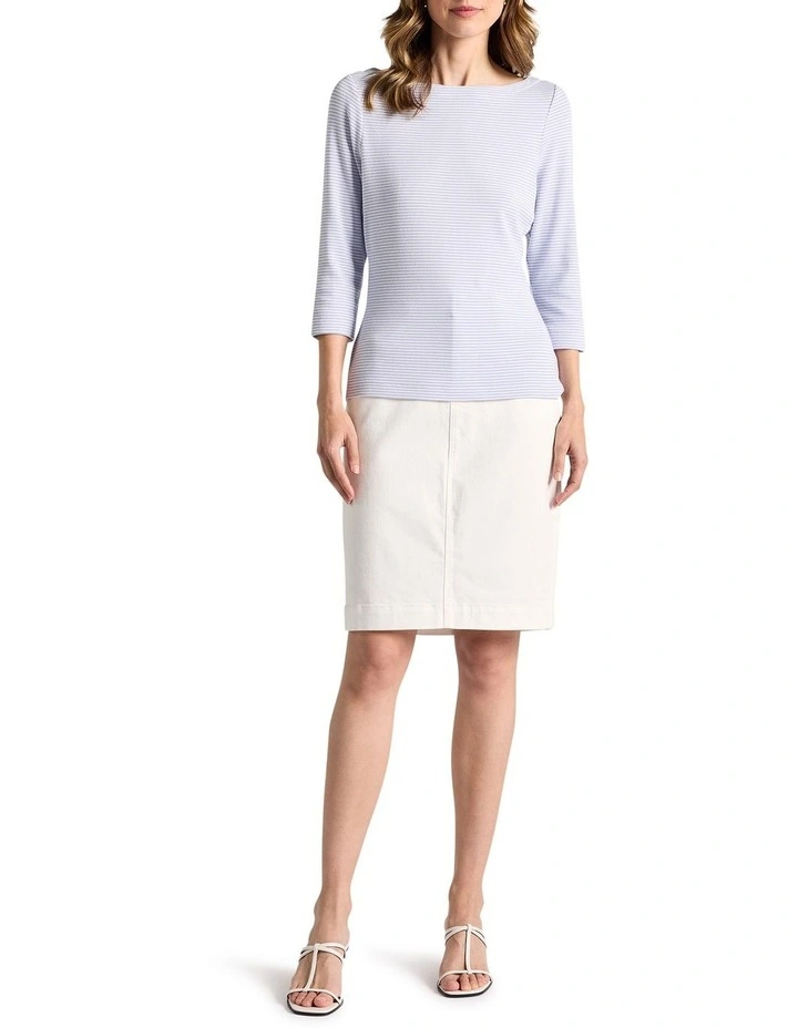 Ceres Cotton Blend Tee in Sky Stripe image 2