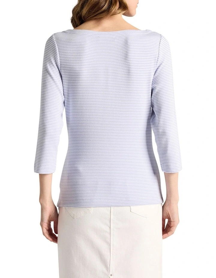 Ceres Cotton Blend Tee in Sky Stripe image 4