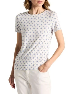 Moses Bamboo Tee in Cobalt Spot