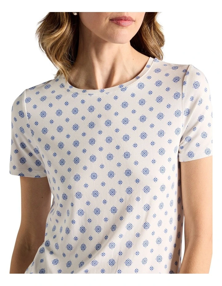 Moses Bamboo Tee in Cobalt Spot image 3