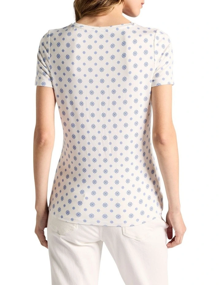 Moses Bamboo Tee in Cobalt Spot image 4
