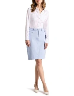 Marnie Denim Skirt in Sky Blue