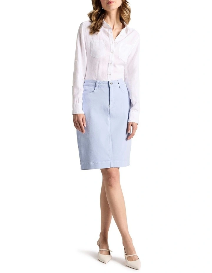 Marnie Denim Skirt in Sky Blue image 1