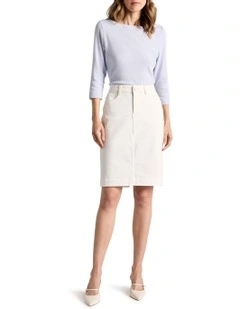 Marnie Denim Skirt in White