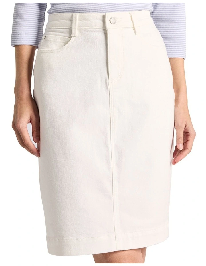 Marnie Denim Skirt in White image 3
