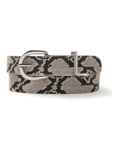 Clovelly Textured Leather Belt in Snake