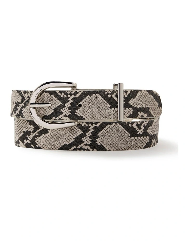 Clovelly Textured Leather Belt in Snake image 1