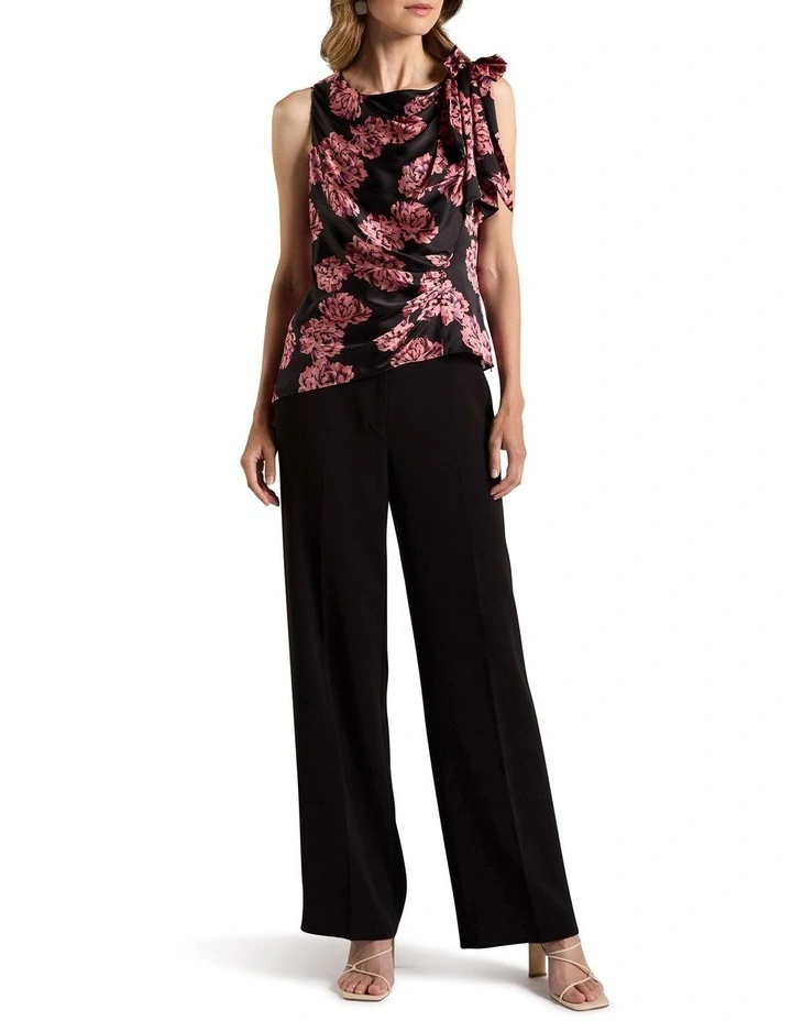 Delanie Sleeveless Silk Top in Black image 2