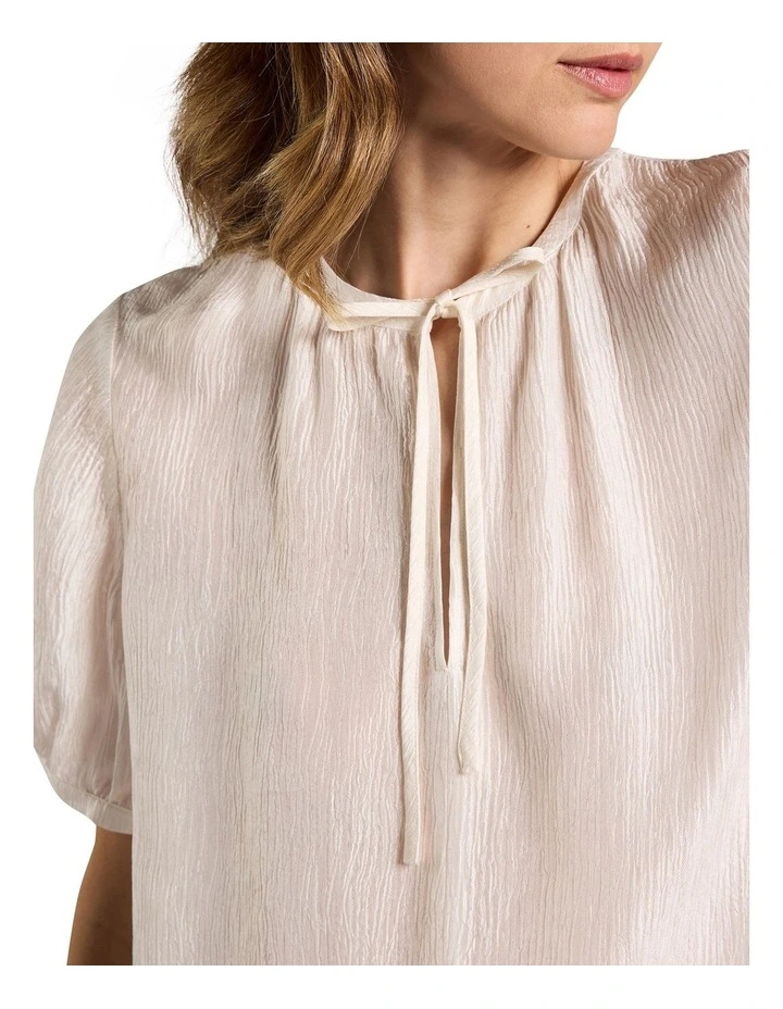 Lotus Silk Blend Blouse in Ivory image 3