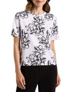 Lyla Mercerised Cotton Tee in Cream