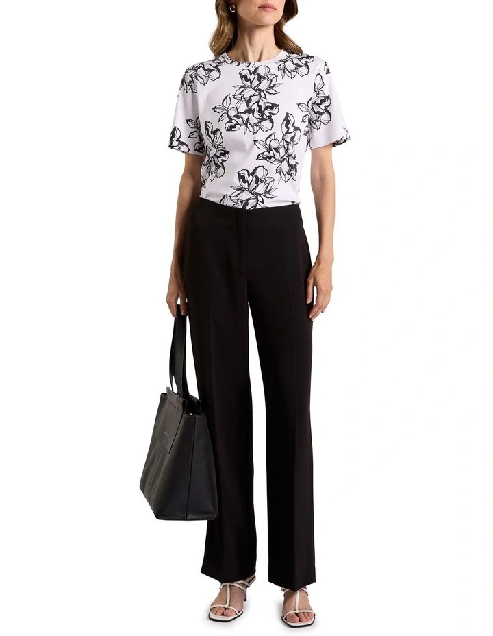 Lyla Mercerised Cotton Tee in Cream image 2