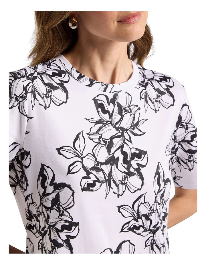 Lyla Mercerised Cotton Tee in Cream image 3