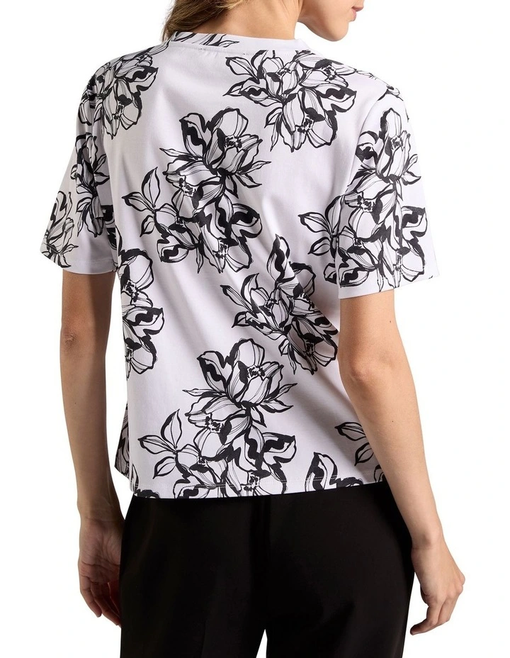 Lyla Mercerised Cotton Tee in Cream image 4