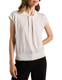 Alba Shimmer Knit Tee in Silver