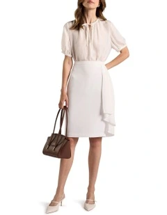 Verna Crepe Skirt in Ivory