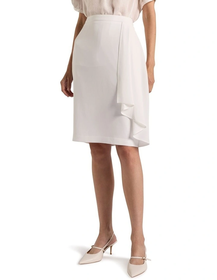 Verna Crepe Skirt in Ivory image 2