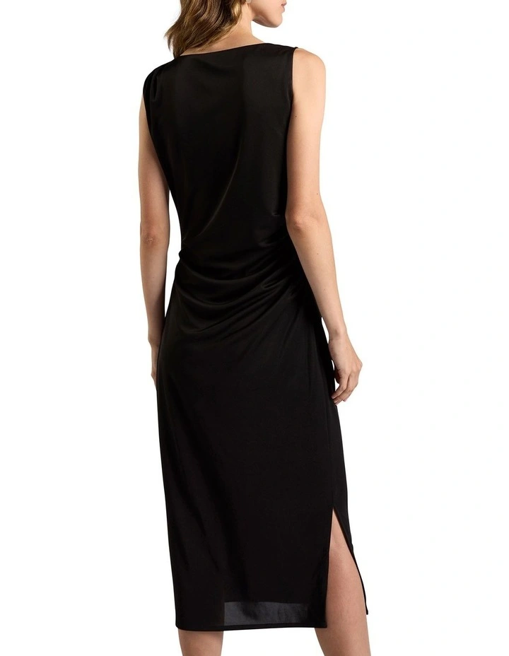Sella Mesh Midi Dress in Black image 4