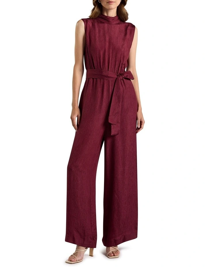 Wilda Silk Blend Jumpsuit in Shiraz Red image 1