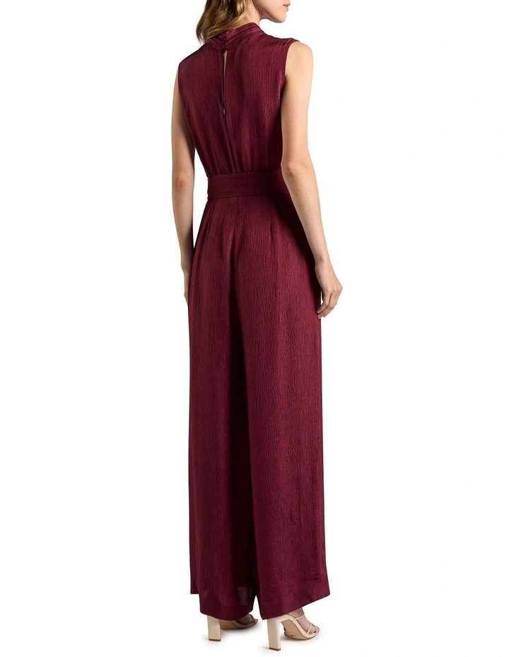 Wilda Silk Blend Jumpsuit in Shiraz Red image 3