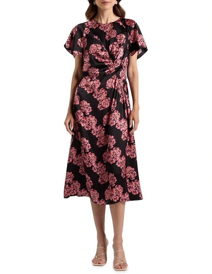 Delanie Silk Dress in Black image 1