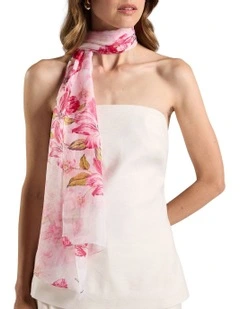 Argon Silk Scarf in Ivory Multi