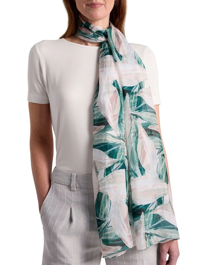 Cyrus Silk Scarf in Green Multi image 1