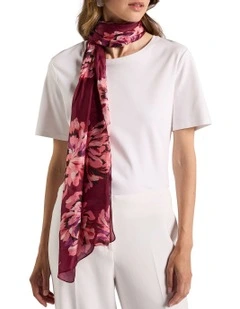 Delanie Silk Scarf in Red