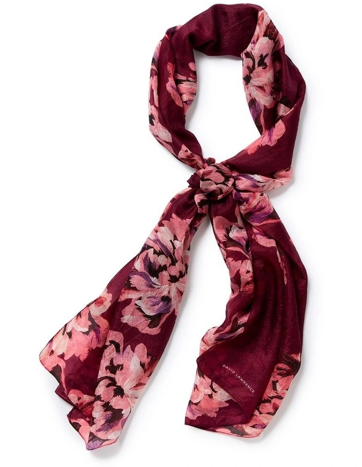Delanie Silk Scarf in Red image 2