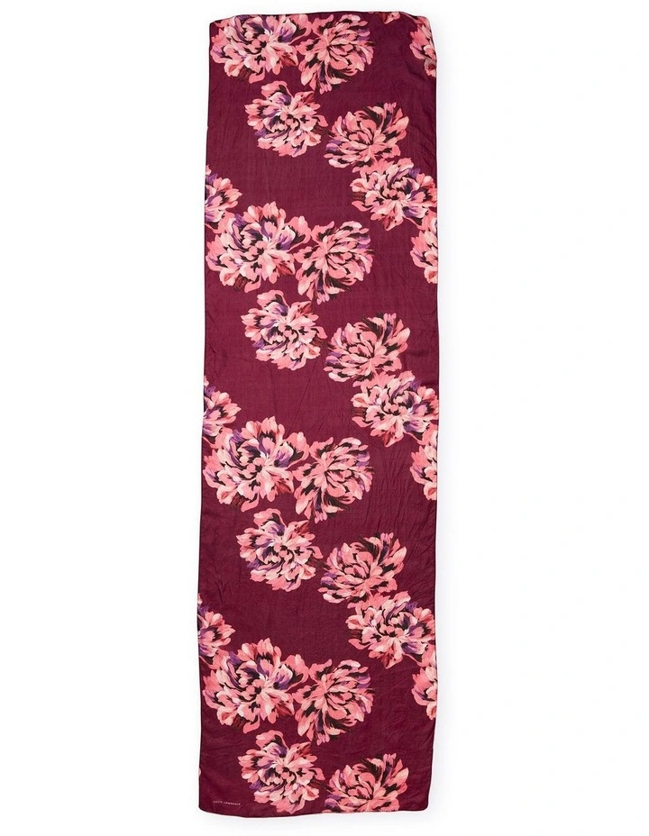 Delanie Silk Scarf in Red image 3