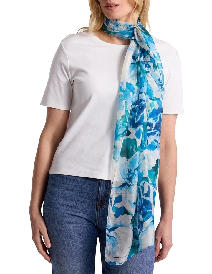 Odile Silk Scarf in Blue Multi image 1