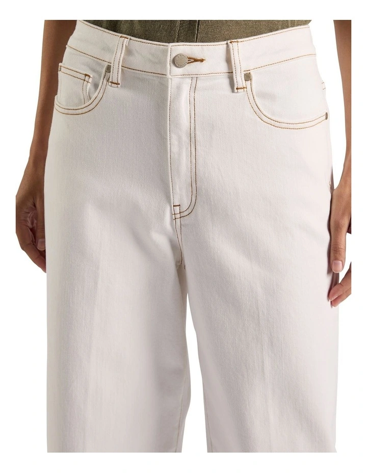 Zola Wide Leg Jean in White image 3