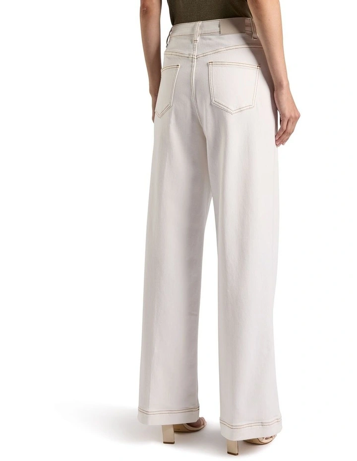 Zola Wide Leg Jean in White image 4