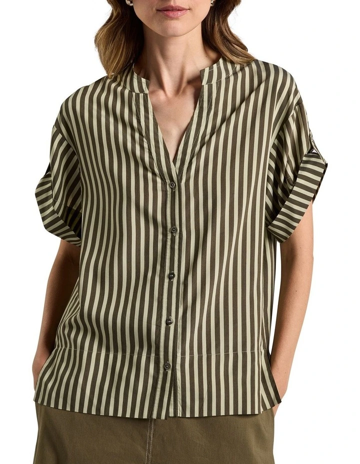 Hazel Stripe Shirt in Moss Stripe image 1