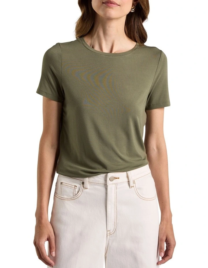 Betsy Bamboo Tee in Moss image 1