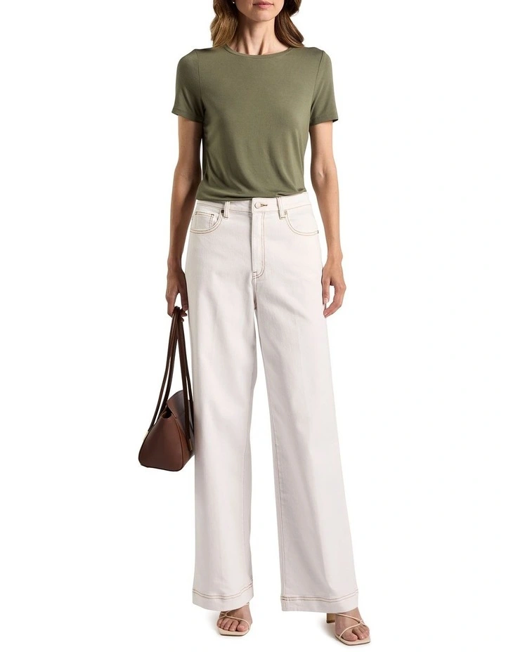 Betsy Bamboo Tee in Moss image 2
