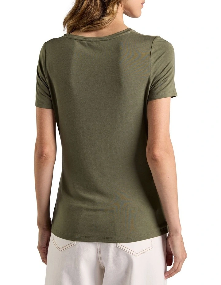 Betsy Bamboo Tee in Moss image 4