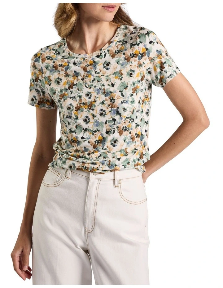 Seattle Bamboo Tee in Sage Multi image 1